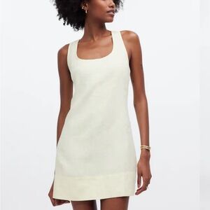 Madewell Cross-Back A-Line Mini Linen Dress